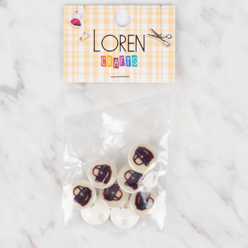 Loren Crafts 8 Pack Car Button, – 677