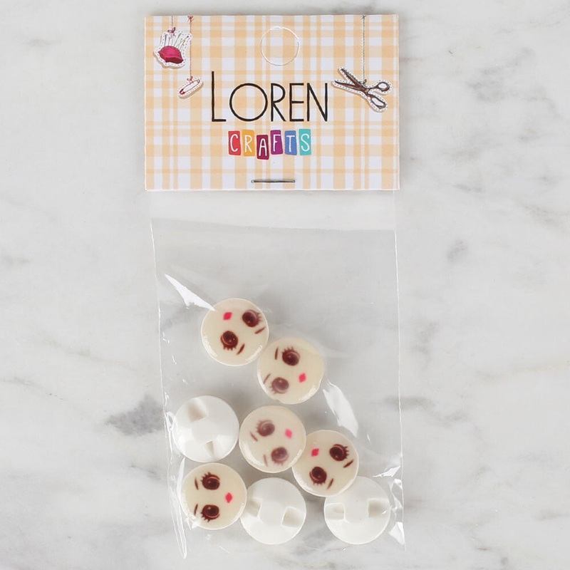 Loren Crafts 8 Pack Face Button, – 679