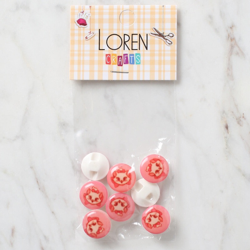 Loren Crafts 8 Pack Round Button – 445