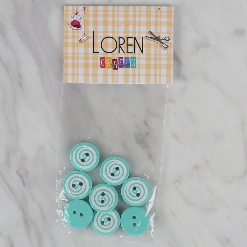 Loren Crafts 8 Pack Round Button, Green – 454