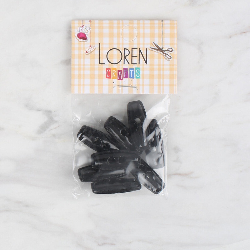 Loren Crafts 8 Pack Shephard Button, Black – 74