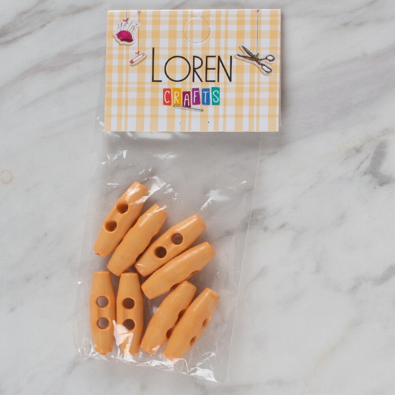 Loren Crafts 8 Pack Shepherd Button, Light Orange – 116