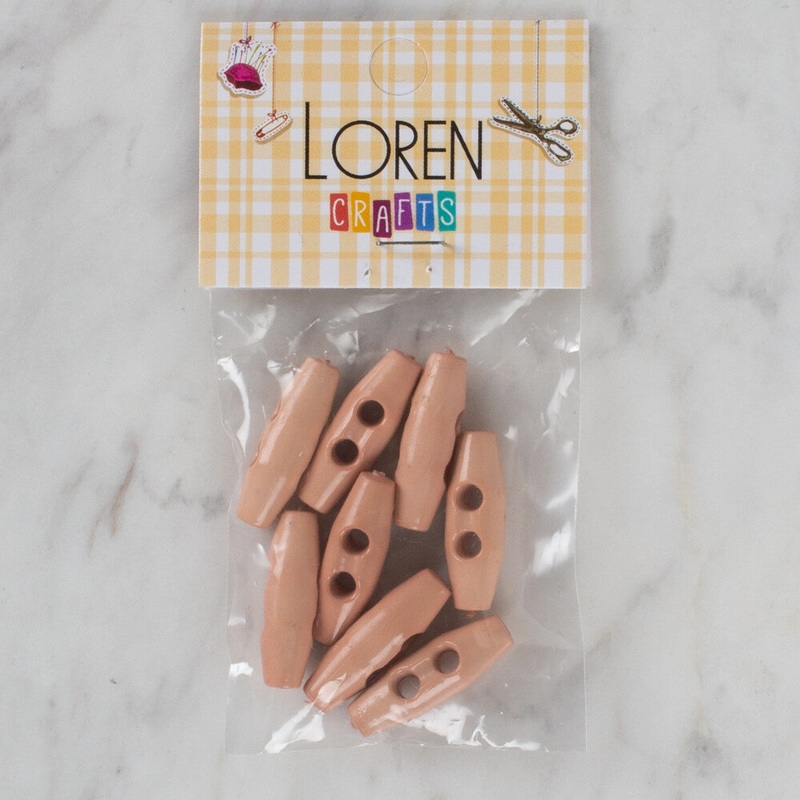 Loren Crafts 8 Pack Shepherd Button, Salmon – 115