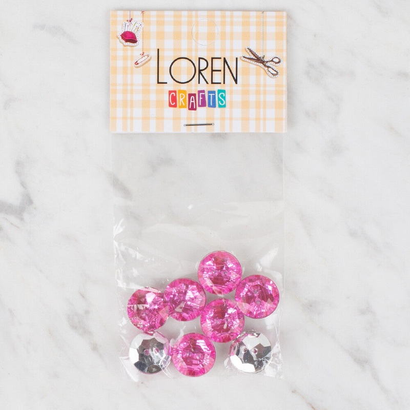 Loren Crafts 8 Pack Shiny Button – 219