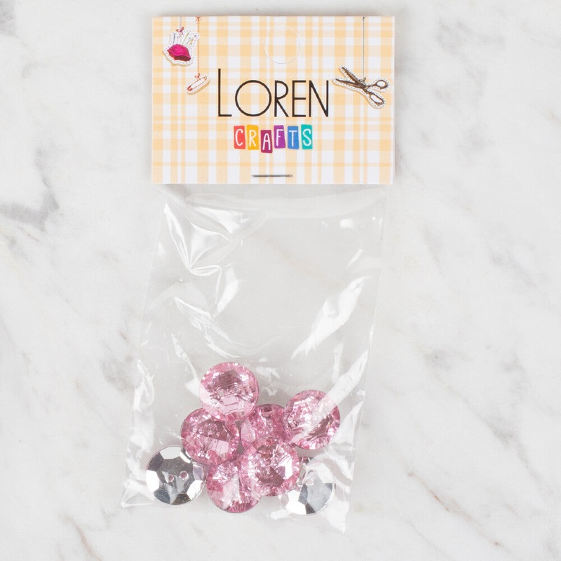 Loren Crafts 8 Pack Shiny Button – 220