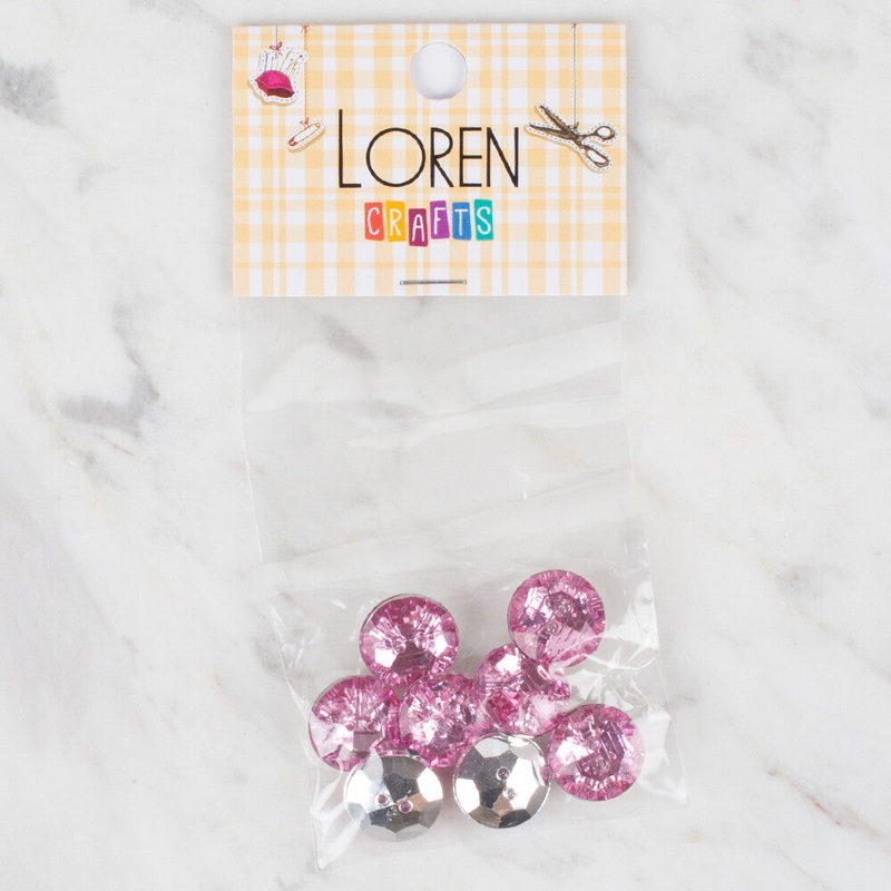Loren Crafts 8 Pack Shiny Button – 221