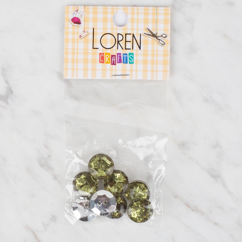 Loren Crafts 8 Pack Shiny Button – 228
