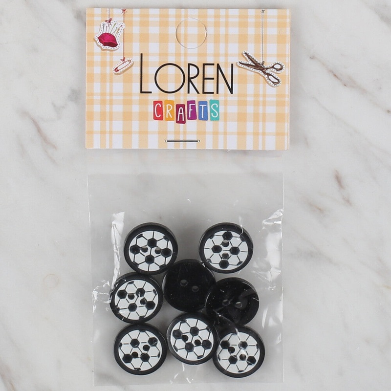 Loren Crafts 8 Pack Soccer Ball Button – 409