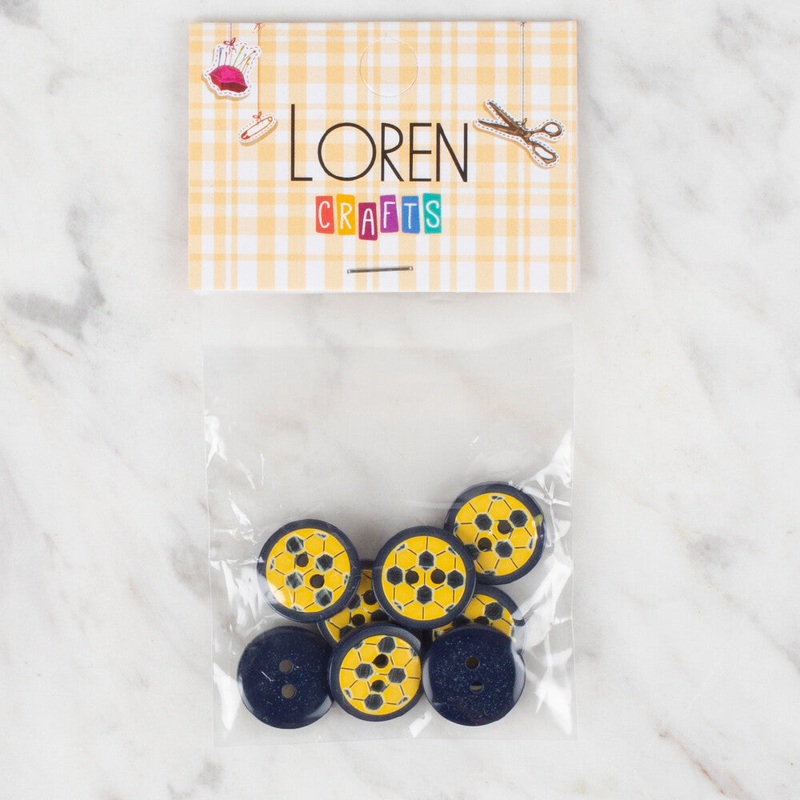 Loren Crafts 8 Pack Soccer Ball Button – 416