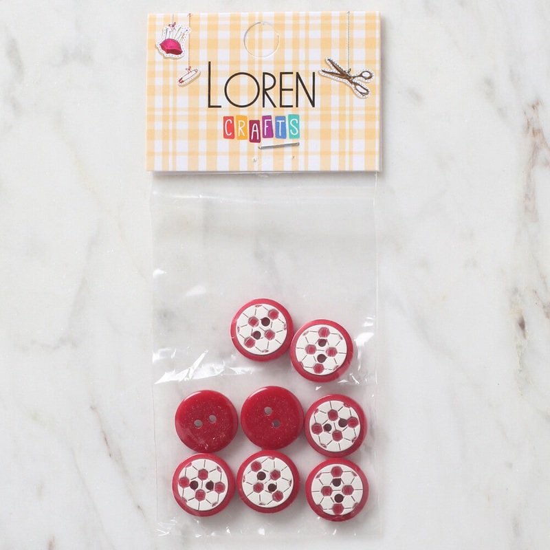 Loren Crafts 8 Pack Soccer Ball Button – 418