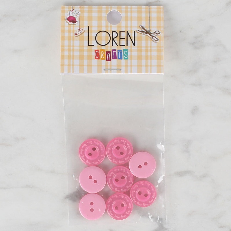 Loren Crafts 8  Pack Wooden Button – 189