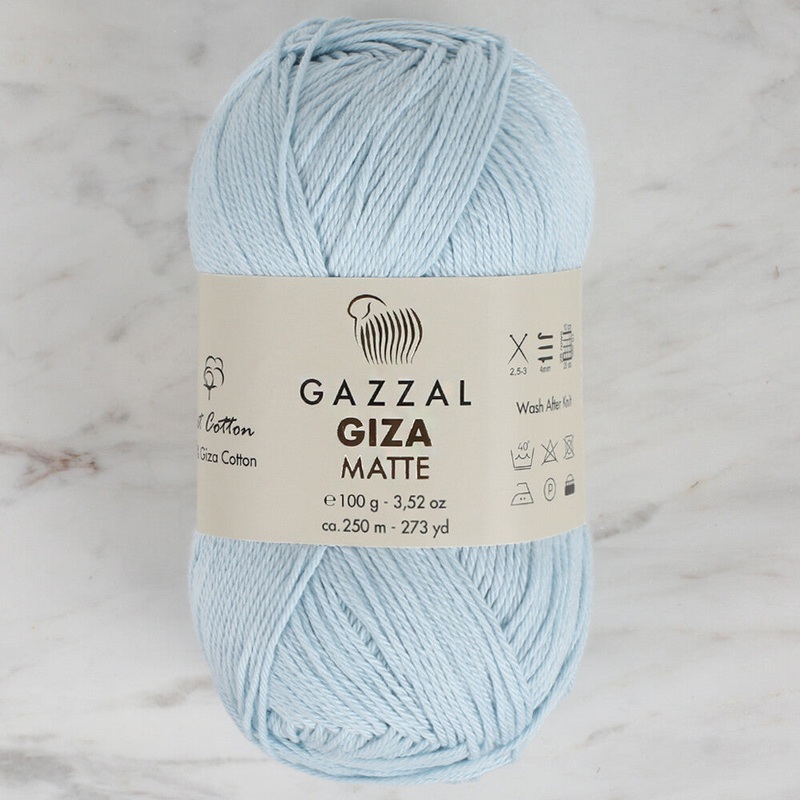 Gazzal Giza Matte Yarn, Baby Blue – 5573