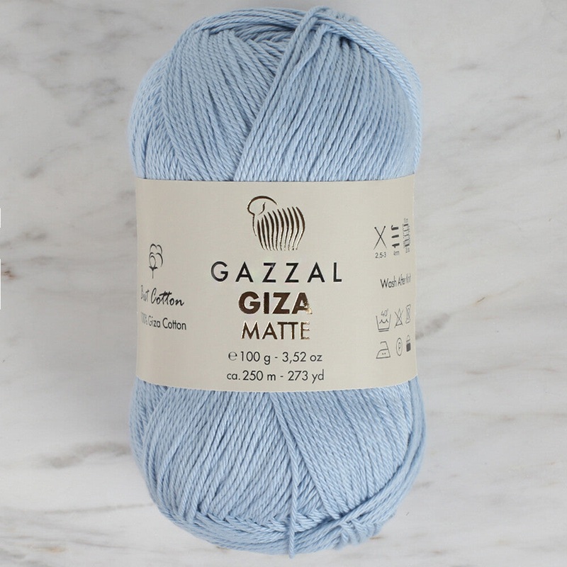 Gazzal Giza Matte Yarn, Baby Blue – 5574