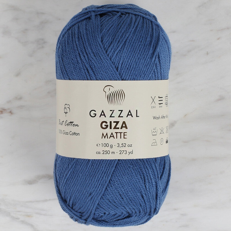 Gazzal Giza Matte Yarn, Dark Blue – 5575