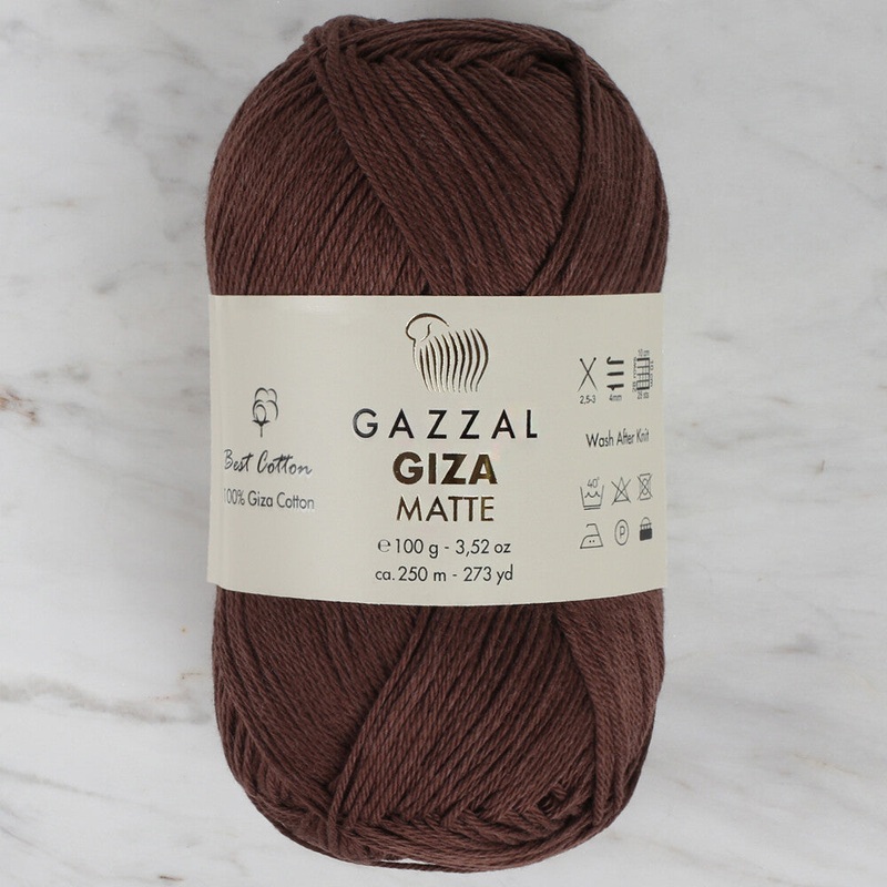 Gazzal Giza Matte Yarn, Dark Brown – 5586