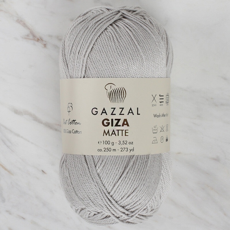 Gazzal Giza Matte Yarn, Light Grey – 5556