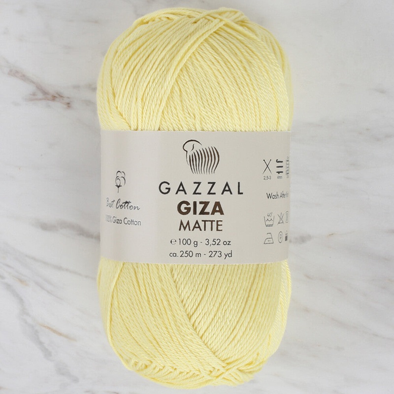 Gazzal Giza Matte Yarn, Light Yellow – 5559