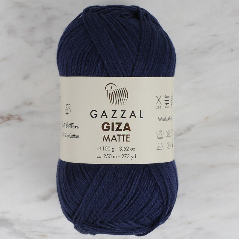 Gazzal Giza Matte Yarn, Navy Blue – 5576