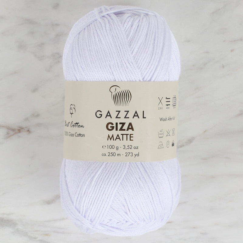 Gazzal Giza Matte Yarn, Optic White – 5550