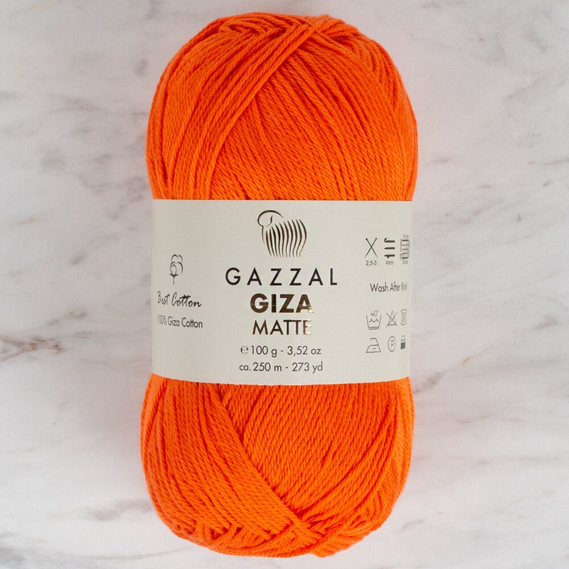 Gazzal Giza Matte Yarn, Orange – 5565