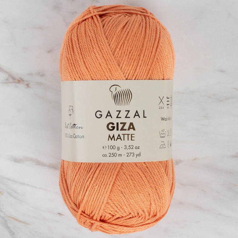 Gazzal Giza Matte Yarn, Orange – 5593