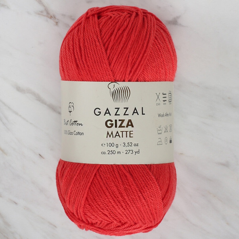 Gazzal Giza Matte Yarn, Red – 5566