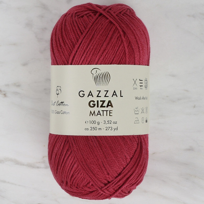 Gazzal Giza Matte Yarn, Red – 5587