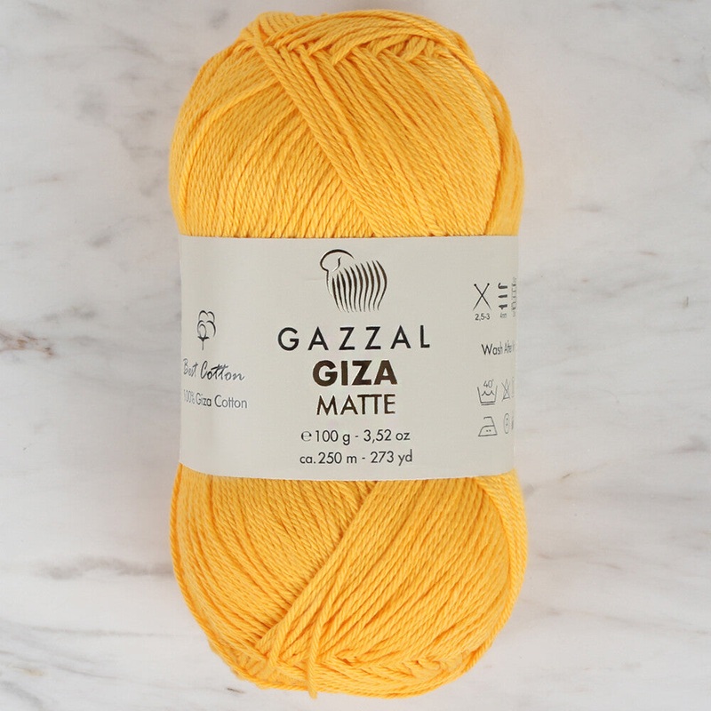 Gazzal Giza Matte Yarn, Yellow – 5564