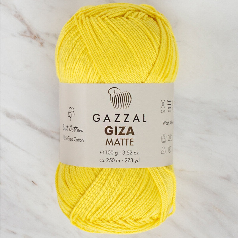 Gazzal Giza Matte Yarn, Yellow – 5583