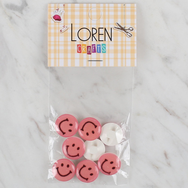 Loren Crafts 8 Pack Round Button – 716