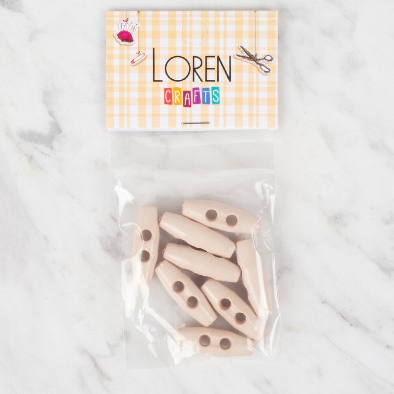 Loren Crafts 8 Pack Shepherd Button, Cream – 114