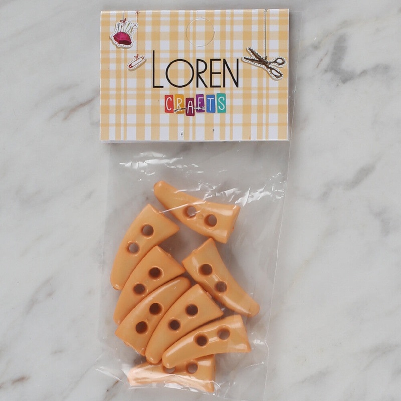 Loren Crafts 8 Pack Shepherd Button, Orange – 134