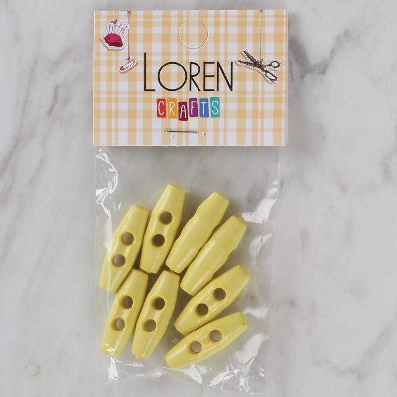 Loren Crafts 8 Pack Shepherd Button, Yellow – 117