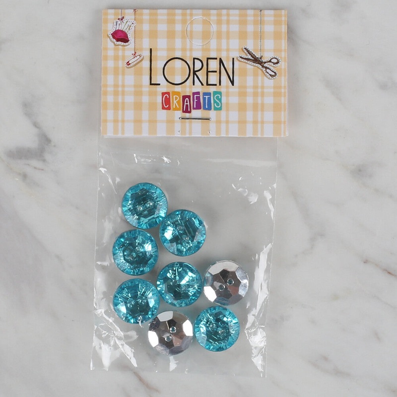 Loren Crafts 8 Pack Shiny Button – 215