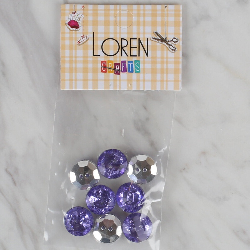 Loren Crafts 8 Pack Shiny Button – 217