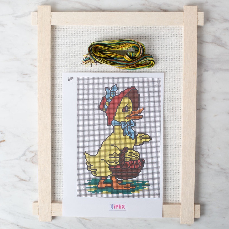 Loren Cross Stitch Kit, Duck with a Basket – 207