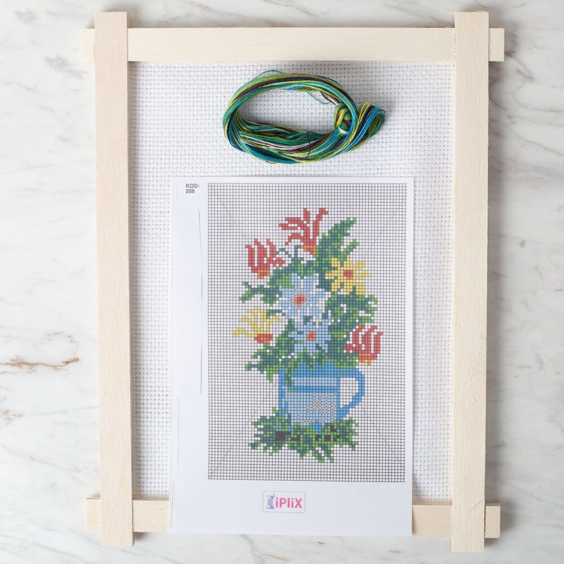 Loren Cross Stitch Kit, Flower Basket – 208