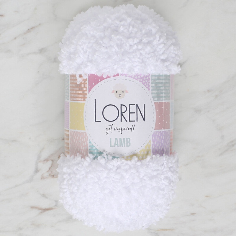 Loren Lamb Baby Yarn, White – R001
