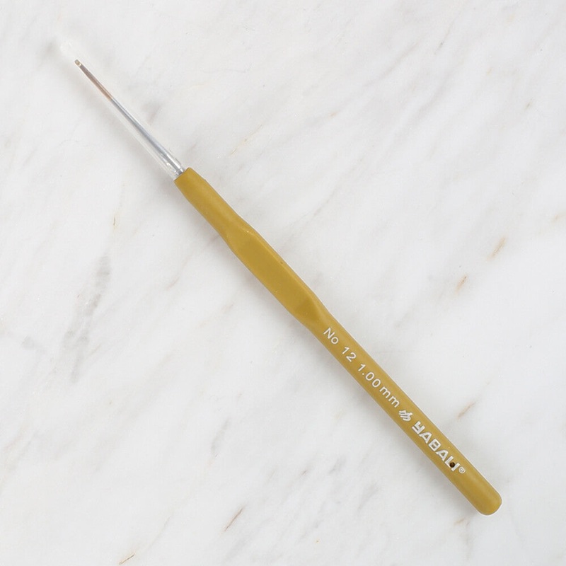 Yabal Golden Tip Elastic Handle No. 12 1.00mm Crochet Hook, Yellow