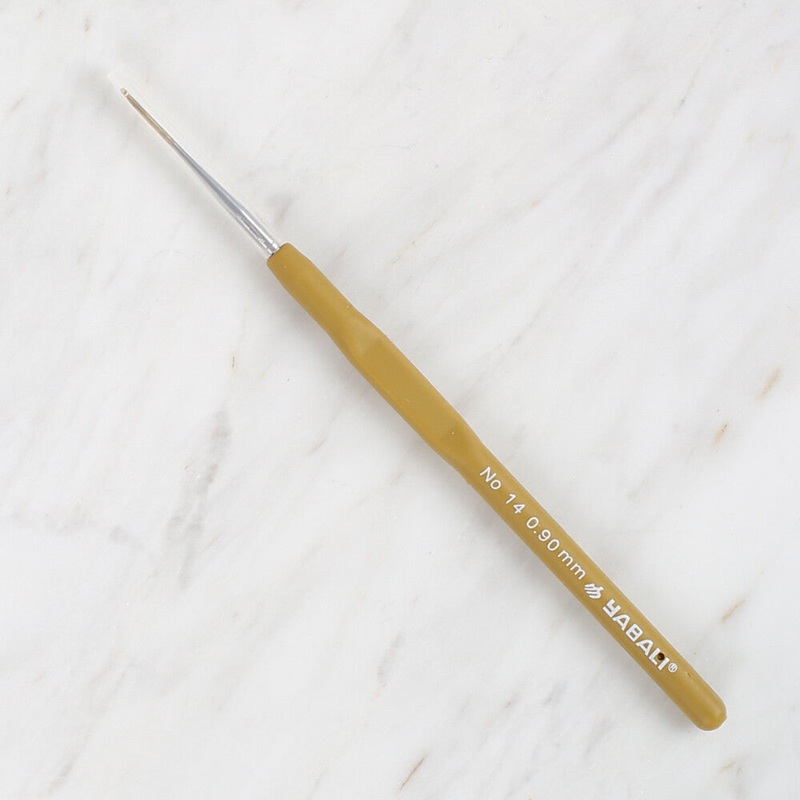 Yabal Golden Tip Elastic Handle No. 14 0.90mm Crochet Hook, Yellow
