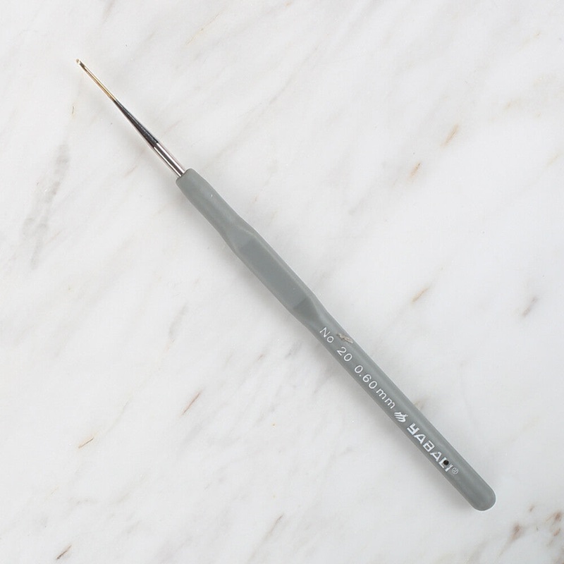 Yabal Golden Tip Elastic Handle No. 20 0.60mm Crochet Hook, Grey