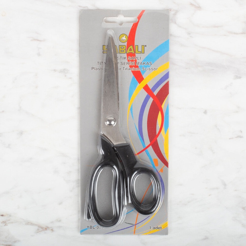 Yabal Plastic Handle Titanium Scissors, Black YBL – 070 / no. 5