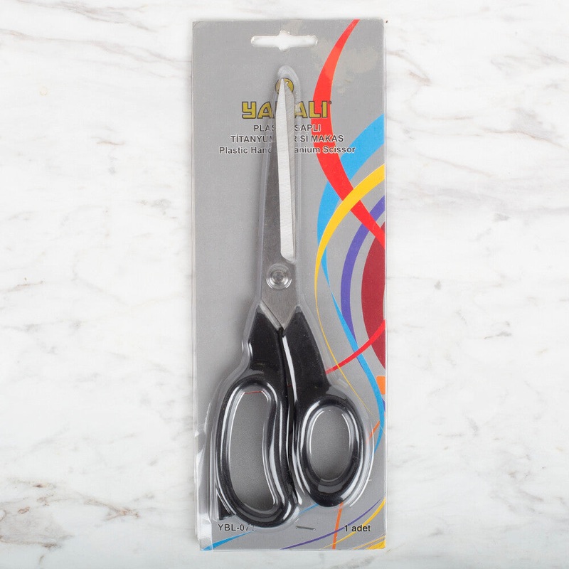 Yabal Plastic Handle Titanium Scissors, Black YBL – 071 / no. 5