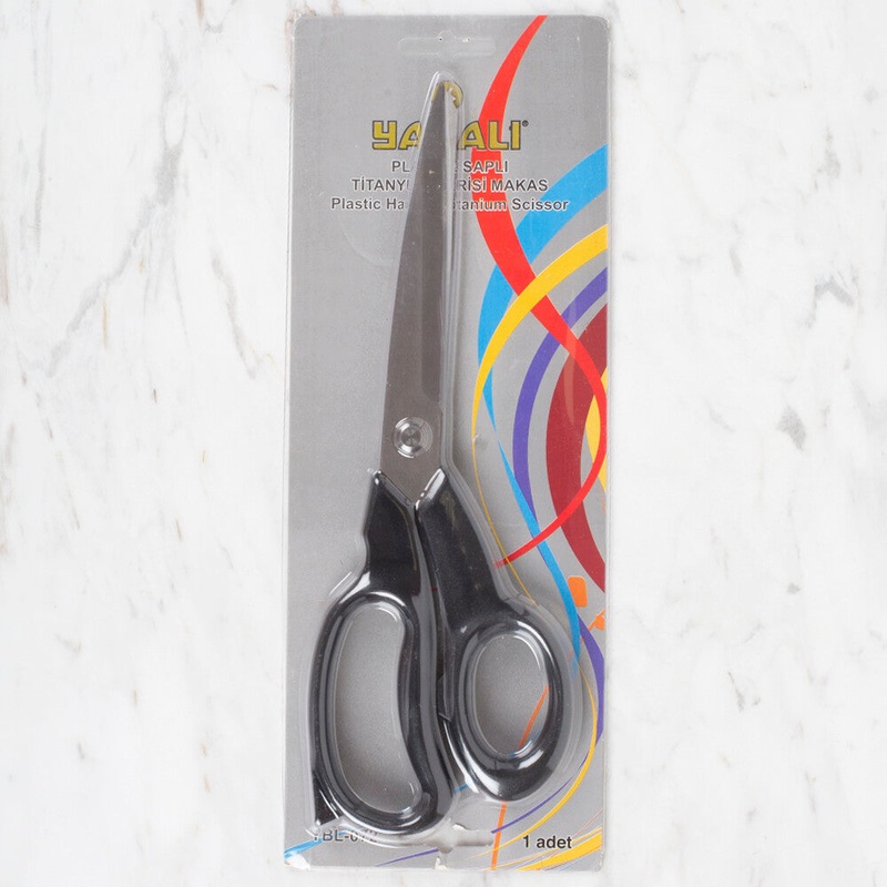 Yabal Plastic Handle Titanium Scissors, Black YBL – 072 / no. 7