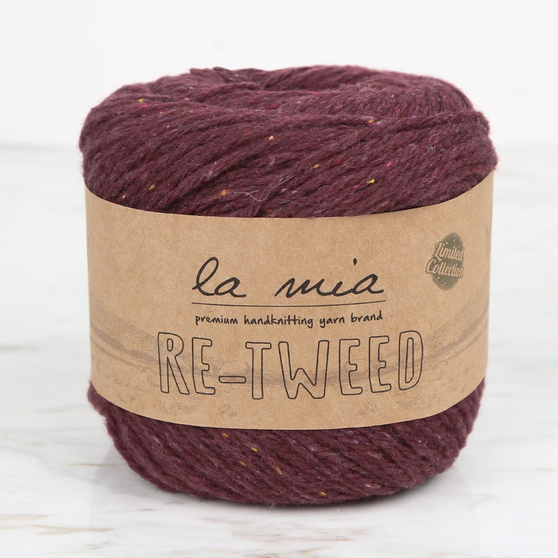 La Mia Re-Tweed Melange Yarn, Claret – L189