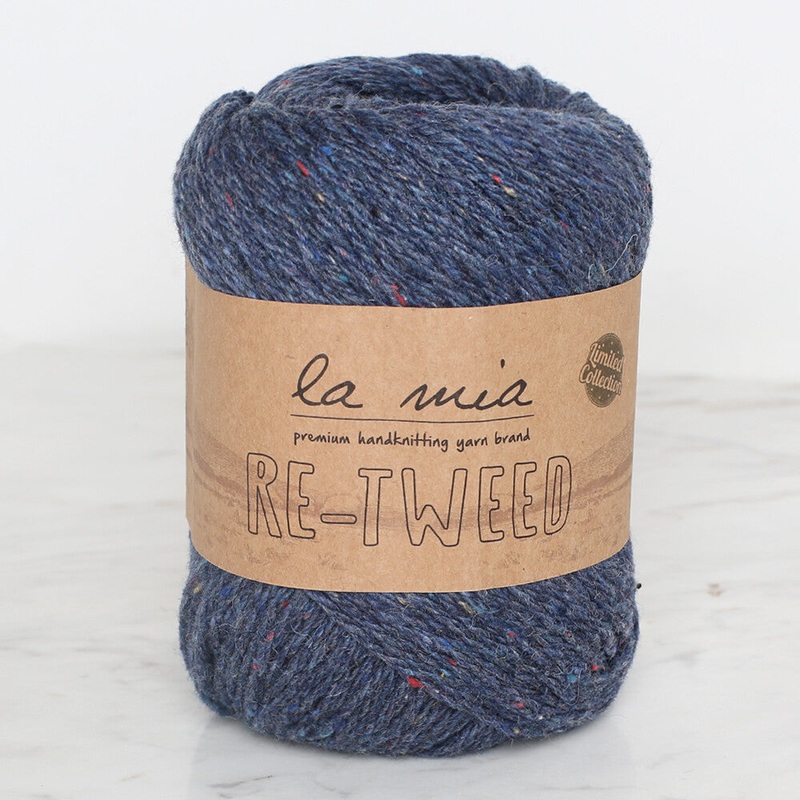 La Mia Re-Tweed Melange Yarn, Navy Blue – L108