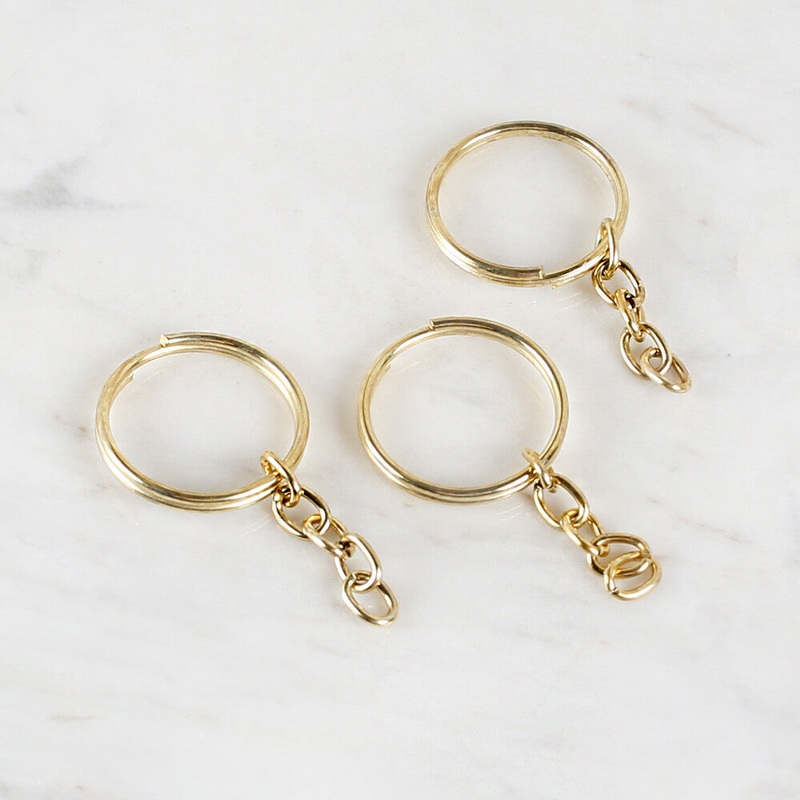 Loren Crafts 2 cm Key Ring with Chain in 50, Gold – 731