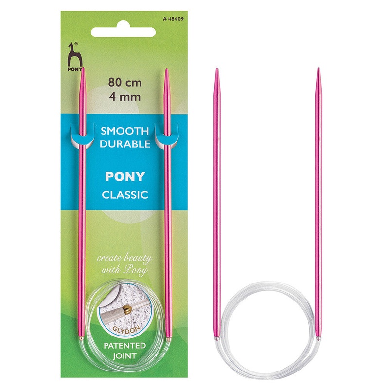 Pony Colour Smooth Durable 80 cm 4mm Circular Knitting Needle, Pink – 48409