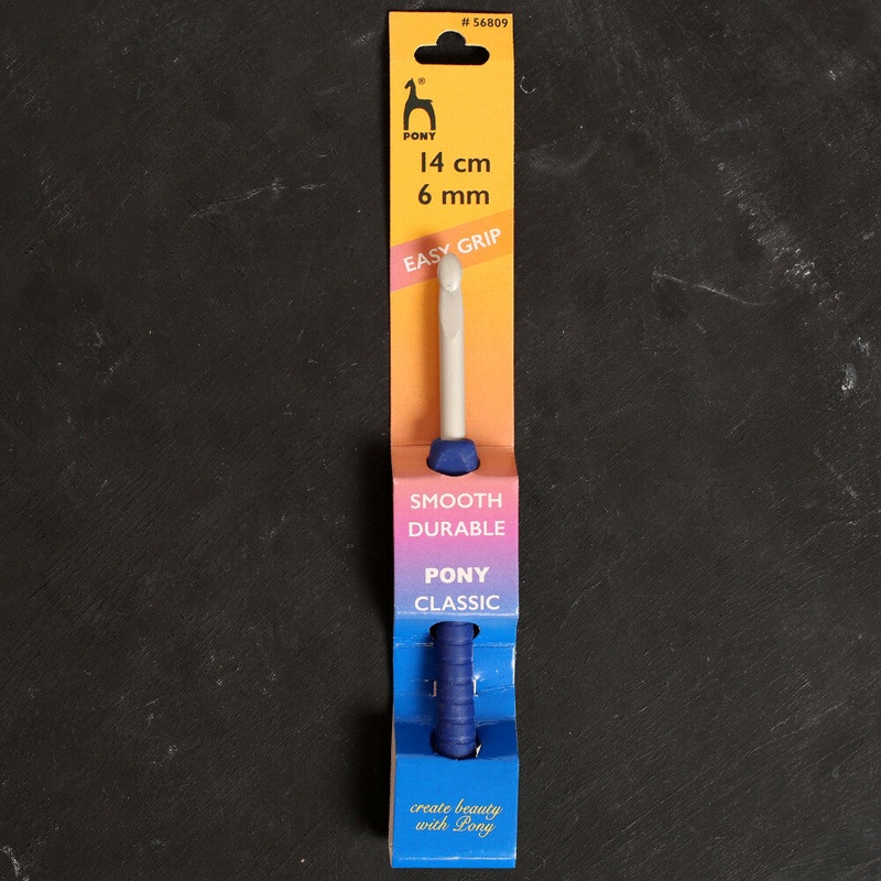 Pony Easy Grip 14 cm 6mm Soft Handled Crochet Hook, Blue – 56809
