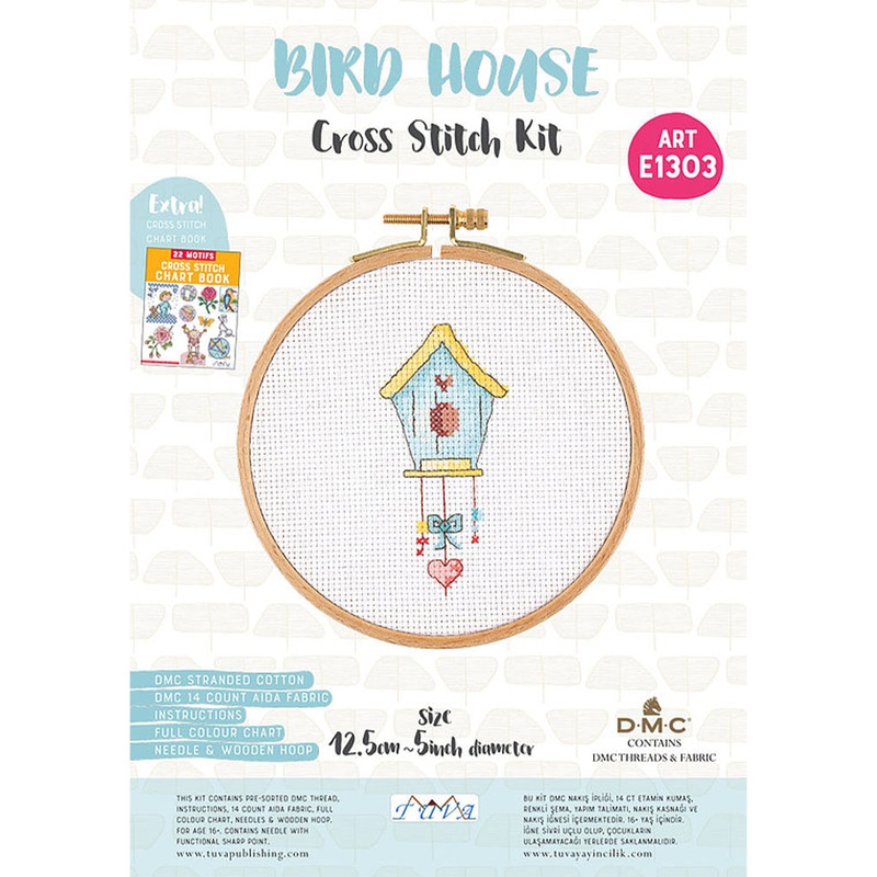 Tuva Cross Stitch Kit, Bird House – E1303